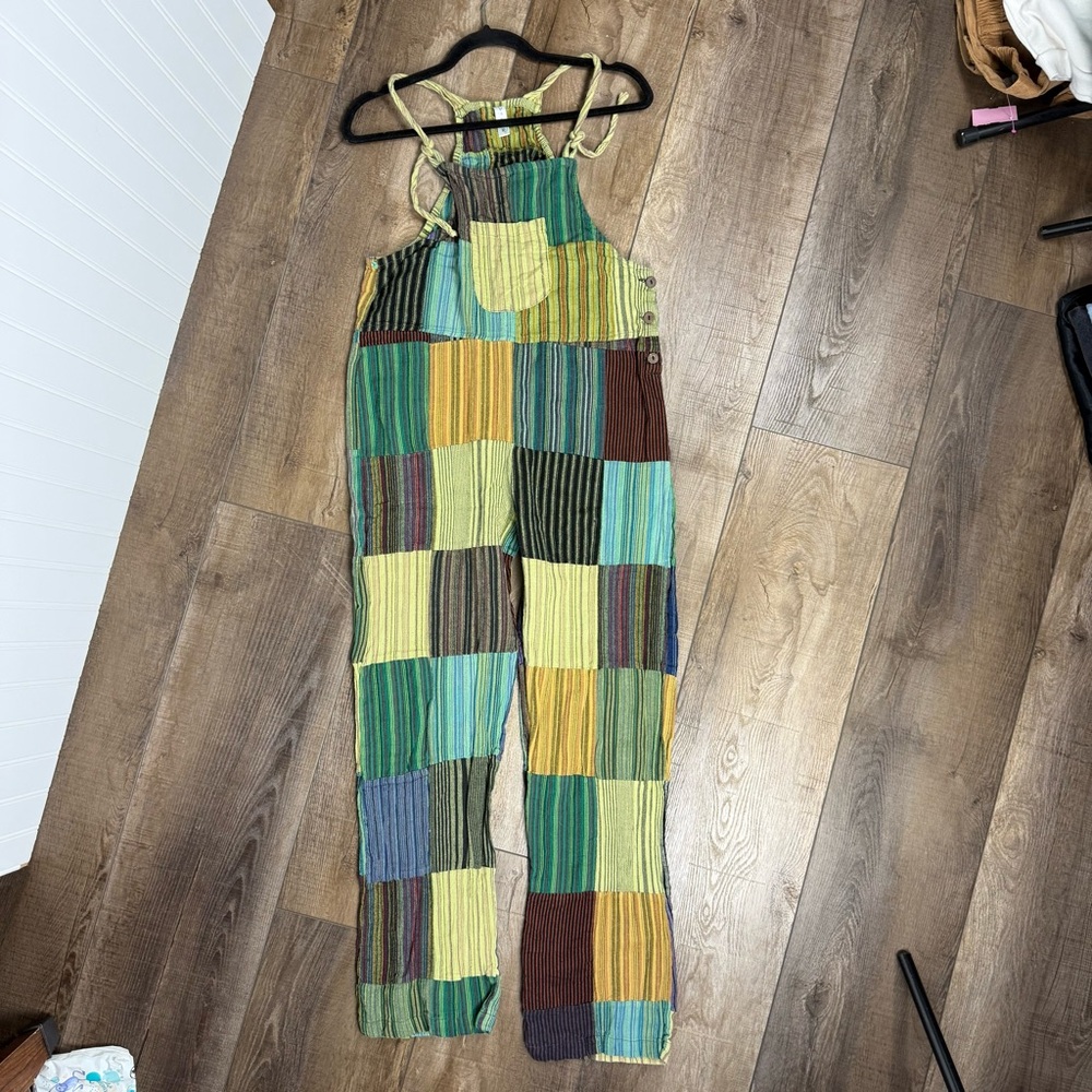Patchwork Cotton Overalls Small Avatar Fair Trade… - image 2